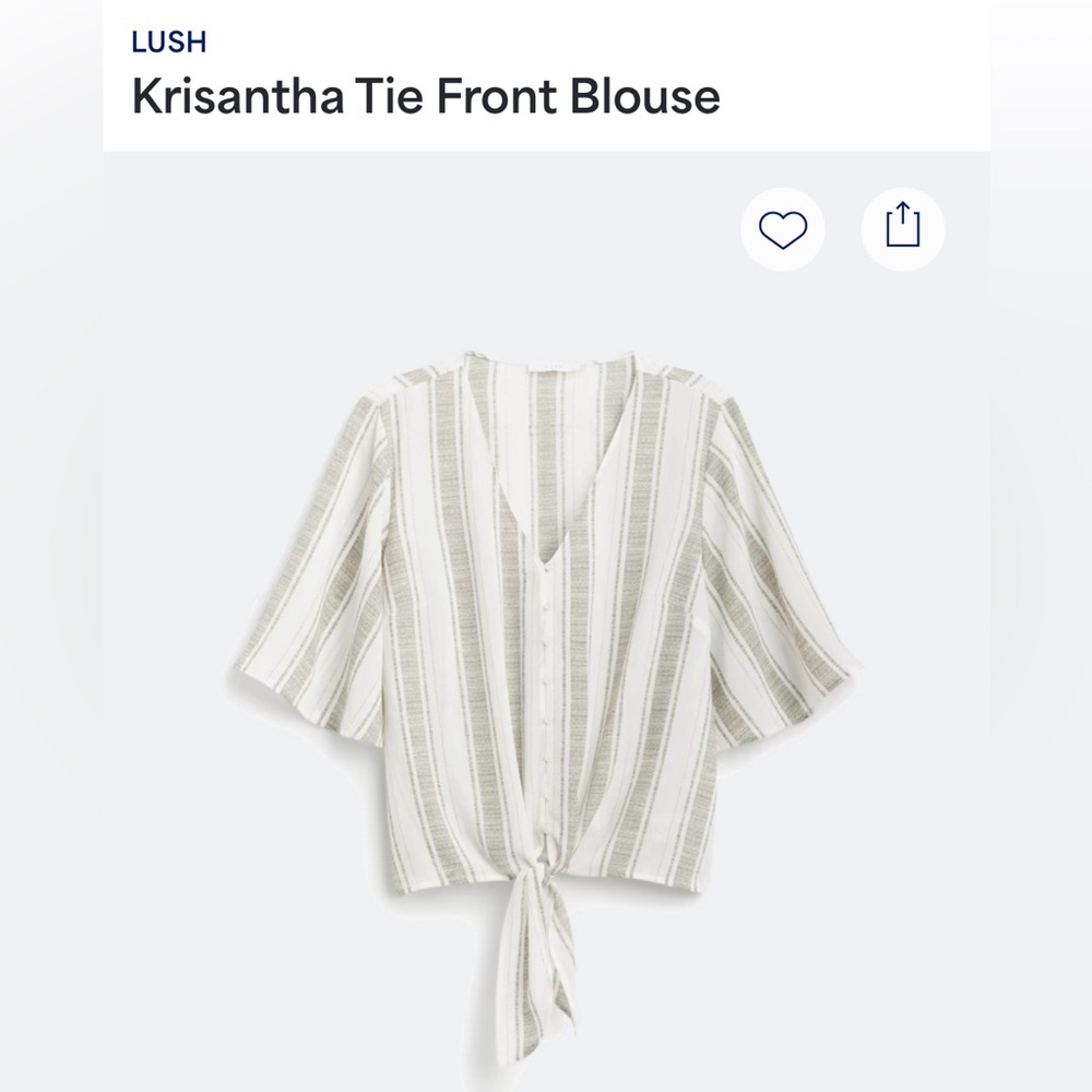 Stitch Fix front tie blouse, brand new w/ tags